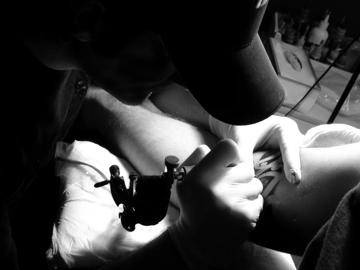 Tattoo artist at work